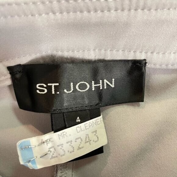 St John Light Gray Cotton Blend Pants 4 - Picture 4 of 4